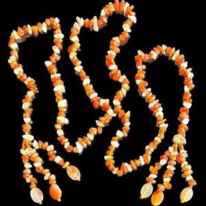 Artisan Handmade Semi Precious Stone Lariat/Necklace w/Tassels,